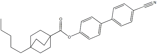 4'-cyano[1,1'-biphenyl]-4-yl 4-pentylbicyclo[2.2.2]octane-1-carboxylate 化学構造式