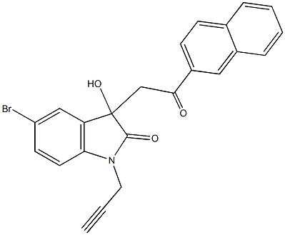 5-bromo-3-hydroxy-3-[2-(2-naphthyl)-2-oxoethyl]-1-(2-propynyl)-1,3-dihydro-2H-indol-2-one,732250-33-8,结构式