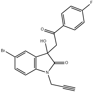5-bromo-3-[2-(4-fluorophenyl)-2-oxoethyl]-3-hydroxy-1-(2-propynyl)-1,3-dihydro-2H-indol-2-one,732251-77-3,结构式
