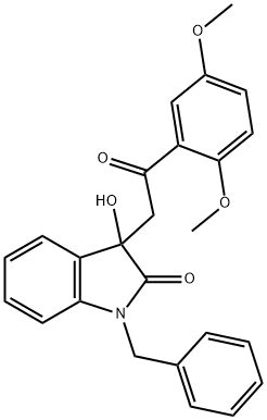 1-benzyl-3-[2-(2,5-dimethoxyphenyl)-2-oxoethyl]-3-hydroxy-1,3-dihydro-2H-indol-2-one Structure