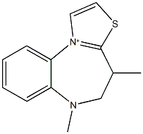 4,6-dimethyl-4H,5H,6H-[1,3]thiazolo[3,2-a][1,5]benzodiazepin-11-ium 结构式