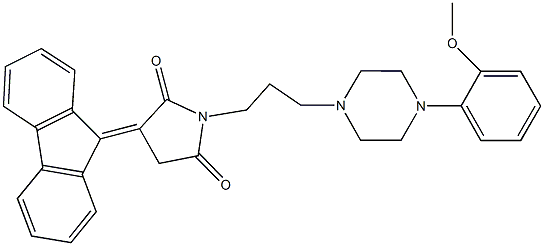 3-(9H-fluoren-9-ylidene)-1-{3-[4-(2-methoxyphenyl)-1-piperazinyl]propyl}-2,5-pyrrolidinedione Structure