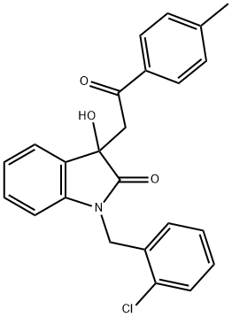 1-(2-chlorobenzyl)-3-hydroxy-3-[2-(4-methylphenyl)-2-oxoethyl]-1,3-dihydro-2H-indol-2-one,736939-11-0,结构式