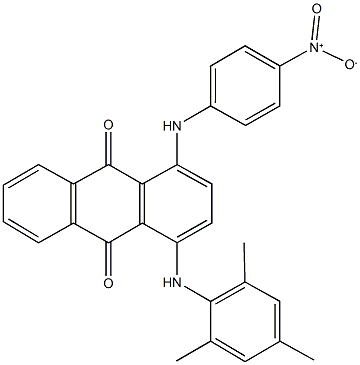 1-{4-nitroanilino}-4-(mesitylamino)anthra-9,10-quinone 化学構造式