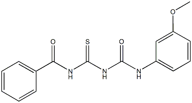 N-benzoyl-N'-(3-methoxyphenyl)dicarbonimidothioic diamide Struktur