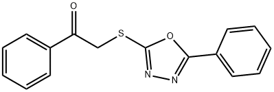 1-phenyl-2-[(5-phenyl-1,3,4-oxadiazol-2-yl)sulfanyl]ethanone Struktur