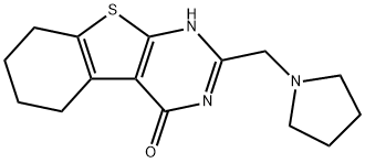 2-(1-pyrrolidinylmethyl)-5,6,7,8-tetrahydro[1]benzothieno[2,3-d]pyrimidin-4(3H)-one Struktur