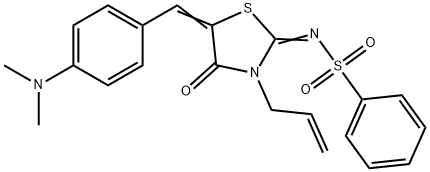 N-{3-allyl-5-[4-(dimethylamino)benzylidene]-4-oxo-1,3-thiazolidin-2-ylidene}benzenesulfonamide Structure