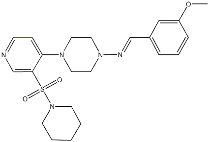 N-(3-methoxybenzylidene)-N-{4-[3-(1-piperidinylsulfonyl)-4-pyridinyl]-1-piperazinyl}amine|