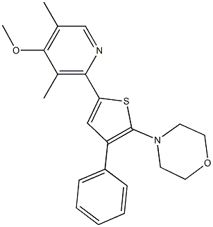 4-[5-(4-methoxy-3,5-dimethyl-2-pyridinyl)-3-phenyl-2-thienyl]morpholine,744228-11-3,结构式