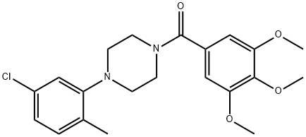 1-(5-chloro-2-methylphenyl)-4-(3,4,5-trimethoxybenzoyl)piperazine,745024-96-8,结构式