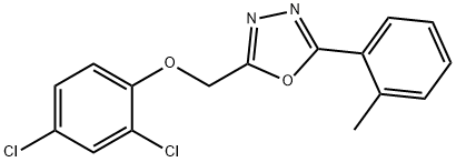 2,4-dichlorophenyl [5-(2-methylphenyl)-1,3,4-oxadiazol-2-yl]methyl ether 化学構造式