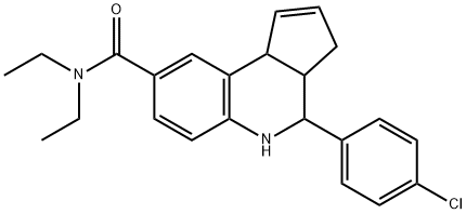 4-(4-chlorophenyl)-N,N-diethyl-3a,4,5,9b-tetrahydro-3H-cyclopenta[c]quinoline-8-carboxamide 结构式
