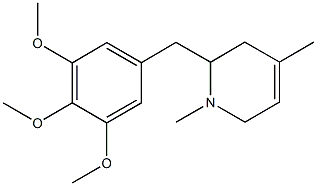 1,4-dimethyl-2-(3,4,5-trimethoxybenzyl)-1,2,3,6-tetrahydropyridine 化学構造式