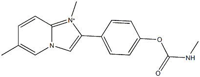 4-(1,6-dimethylimidazo[1,2-a]pyridin-1-ium-2-yl)phenyl methylcarbamate Struktur