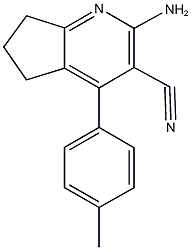 2-amino-4-(4-methylphenyl)-6,7-dihydro-5H-cyclopenta[b]pyridine-3-carbonitrile,74873-42-0,结构式