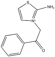 2-amino-3-(2-oxo-2-phenylethyl)-1,3-thiazol-3-ium Structure