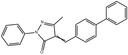 4-([1,1'-biphenyl]-4-ylmethylene)-5-methyl-2-phenyl-2,4-dihydro-3H-pyrazol-3-one Struktur