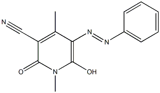 6-hydroxy-1,4-dimethyl-2-oxo-5-(phenyldiazenyl)-1,2-dihydro-3-pyridinecarbonitrile Structure