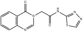 2-(4-oxo-3(4H)-quinazolinyl)-N-(1,3,4-thiadiazol-2-yl)acetamide 化学構造式