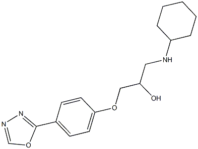 1-(cyclohexylamino)-3-[4-(1,3,4-oxadiazol-2-yl)phenoxy]-2-propanol,756490-83-2,结构式