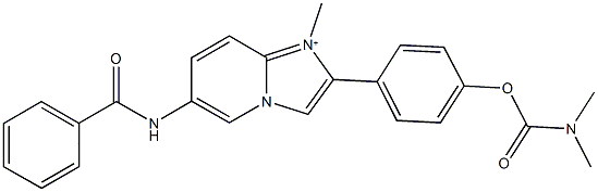 4-[6-(benzoylamino)-1-methylimidazo[1,2-a]pyridin-1-ium-2-yl]phenyl dimethylcarbamate Structure