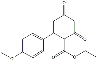 ethyl 2-(4-methoxyphenyl)-4,6-dioxocyclohexanecarboxylate 化学構造式