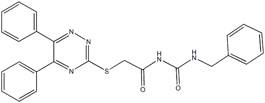 N-benzyl-N'-{[(5,6-diphenyl-1,2,4-triazin-3-yl)sulfanyl]acetyl}urea Structure