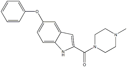 2-[(4-methyl-1-piperazinyl)carbonyl]-1H-indol-5-yl phenyl ether 化学構造式