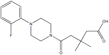 5-[4-(2-fluorophenyl)-1-piperazinyl]-3,3-dimethyl-5-oxopentanoic acid 结构式