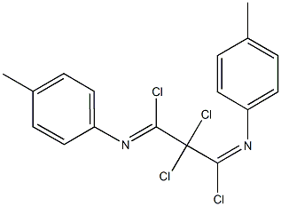 2,2-dichloro-N~1~,N~3~-bis(4-methylphenyl)propanediimidoyl dichloride 化学構造式