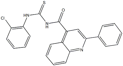 N-(2-chlorophenyl)-N'-[(2-phenyl-4-quinolinyl)carbonyl]thiourea 化学構造式