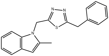 1-[(5-benzyl-1,3,4-thiadiazol-2-yl)methyl]-2-methyl-1H-indole,758701-77-8,结构式
