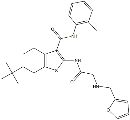 6-tert-butyl-2-({[(2-furylmethyl)amino]acetyl}amino)-N-(2-methylphenyl)-4,5,6,7-tetrahydro-1-benzothiophene-3-carboxamide Structure