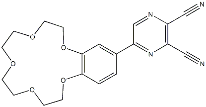 5-(2,3,5,6,8,9,11,12-octahydro-1,4,7,10,13-benzopentaoxacyclopentadecin-15-yl)-2,3-pyrazinedicarbonitrile Structure