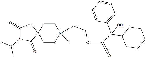 8-(2-{[cyclohexyl(hydroxy)phenylacetyl]oxy}ethyl)-2-isopropyl-8-methyl-1,3-dioxo-2-aza-8-azoniaspiro[4.5]decane,762207-75-0,结构式