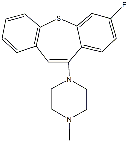 1-(7-fluorodibenzo[b,f]thiepin-10-yl)-4-methylpiperazine,76242-97-2,结构式