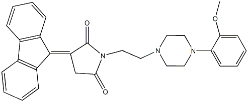 3-(9H-fluoren-9-ylidene)-1-{2-[4-(2-methoxyphenyl)-1-piperazinyl]ethyl}-2,5-pyrrolidinedione Struktur