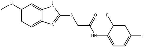 N-(2,4-difluorophenyl)-2-[(5-methoxy-1H-benzimidazol-2-yl)sulfanyl]acetamide,764693-49-4,结构式