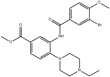 methyl 3-[(3-bromo-4-methoxybenzoyl)amino]-4-(4-ethyl-1-piperazinyl)benzoate 化学構造式