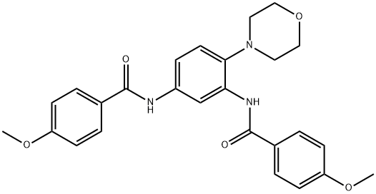 4-methoxy-N-[5-[(4-methoxybenzoyl)amino]-2-(4-morpholinyl)phenyl]benzamide Struktur