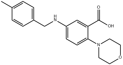 5-[(4-methylbenzyl)amino]-2-(4-morpholinyl)benzoic acid Struktur