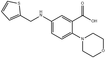 2-(4-morpholinyl)-5-[(2-thienylmethyl)amino]benzoic acid Struktur