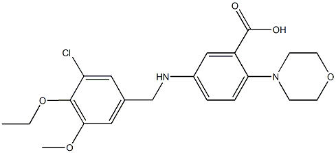 5-[(3-chloro-4-ethoxy-5-methoxybenzyl)amino]-2-(4-morpholinyl)benzoic acid|