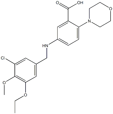 5-[(3-chloro-5-ethoxy-4-methoxybenzyl)amino]-2-(4-morpholinyl)benzoic acid Structure