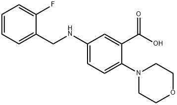 5-[(2-fluorobenzyl)amino]-2-(4-morpholinyl)benzoic acid Structure