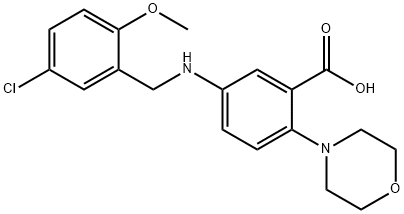 5-[(5-chloro-2-methoxybenzyl)amino]-2-(4-morpholinyl)benzoic acid|