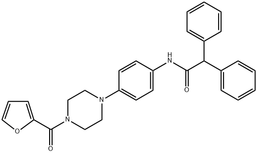 N-{4-[4-(2-furoyl)-1-piperazinyl]phenyl}-2,2-diphenylacetamide Struktur