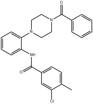 N-[2-(4-benzoyl-1-piperazinyl)phenyl]-3-chloro-4-methylbenzamide,765926-93-0,结构式