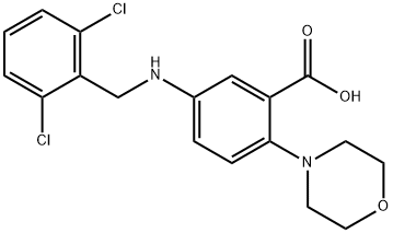 5-[(2,6-dichlorobenzyl)amino]-2-(4-morpholinyl)benzoic acid Struktur